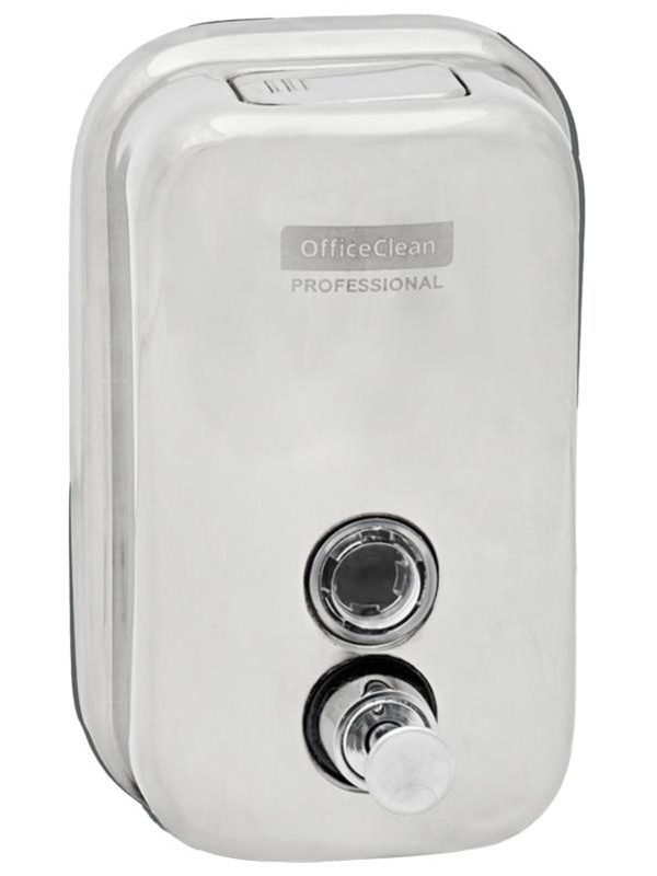 Диспенсер для жидкого мыла OfficeClean Professional, наливной, механический, нержавеющая сталь, 0,5л