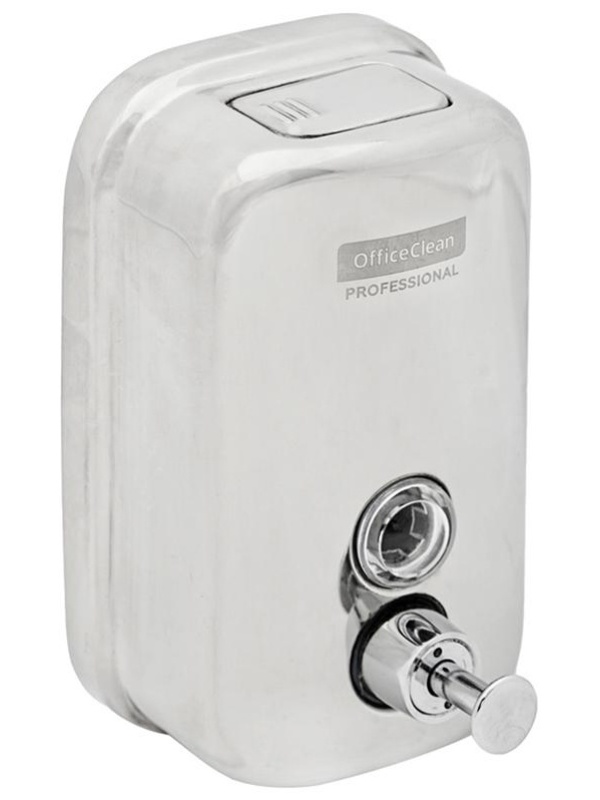 Диспенсер для жидкого мыла OfficeClean Professional, наливной, механический, нержавеющая сталь, 0,5л