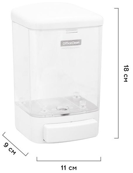 Диспенсер для жидкого мыла OfficeClean Professional, наливной, ABS-пластик, механический, белый, 1л