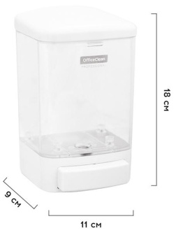 Диспенсер для жидкого мыла OfficeClean Professional, наливной, ABS-пластик, механический, белый, 1л