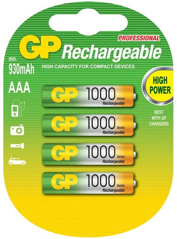 Аккумулятор GP AAA (HR03) 1000mAh 4BL