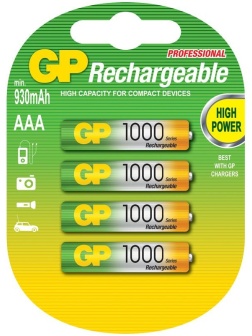 Аккумулятор GP AAA (HR03) 1000mAh 4BL