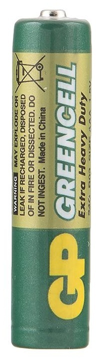 Батарейка GP Greencell AAA (R03) 24S солевая, BL4