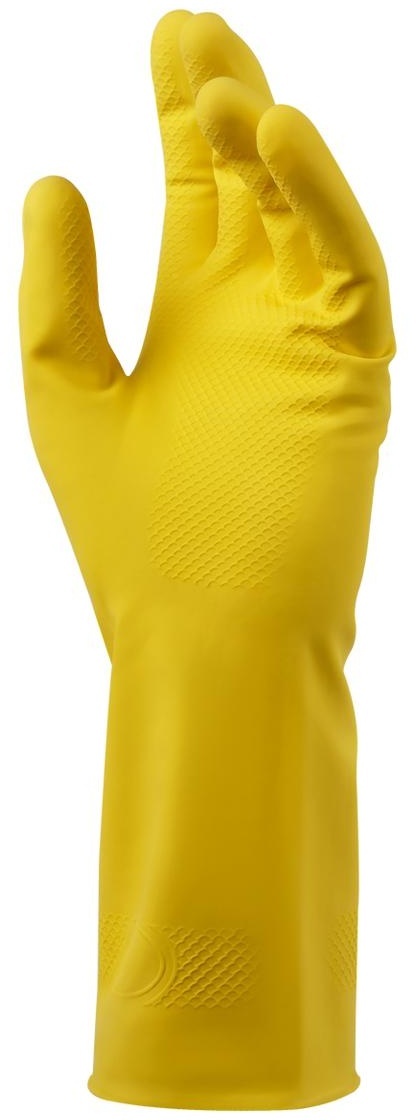 Перчатки резиновые хозяйственные OfficeClean Стандарт, прочные, разм. M, желтые, пакет с европодвесом
