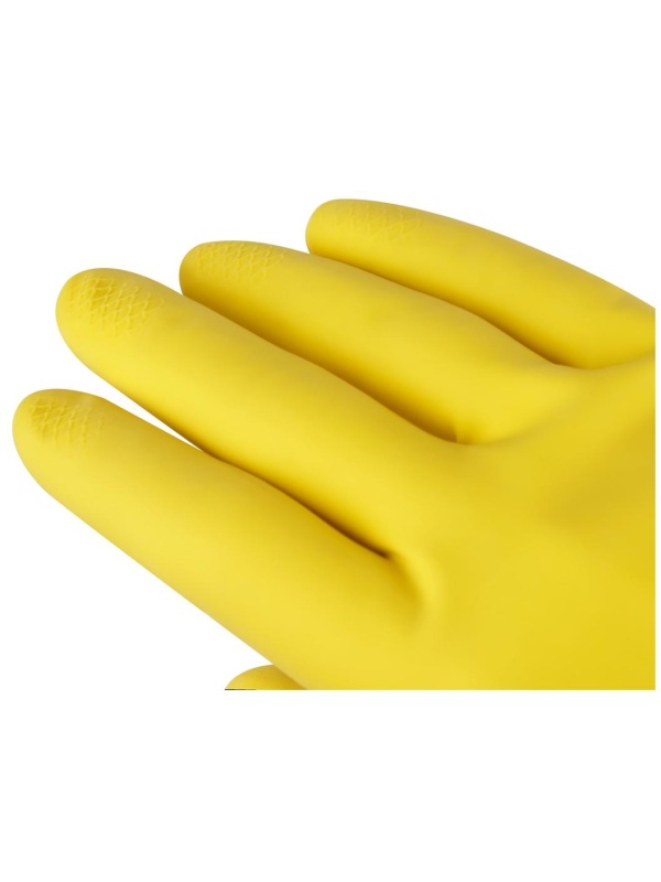 Перчатки резиновые хозяйственные OfficeClean Стандарт, прочные, разм. M, желтые, пакет с европодвесом