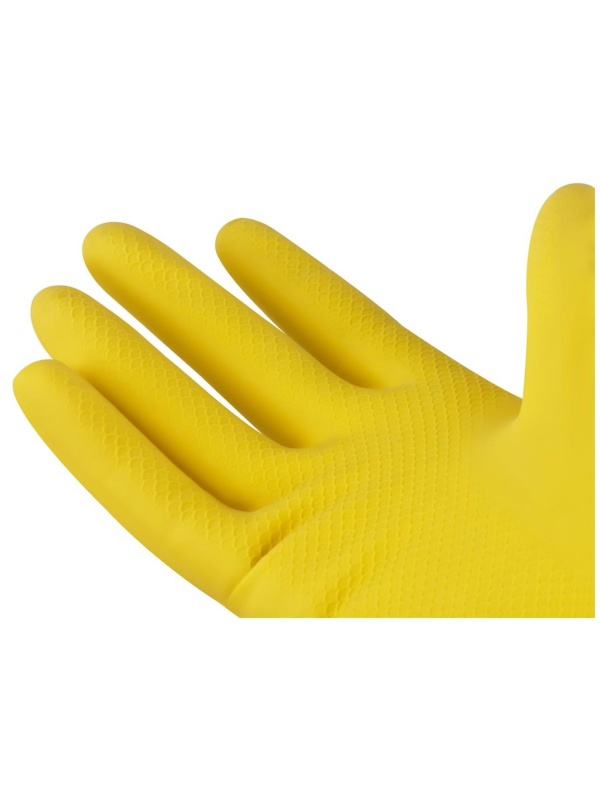 Перчатки резиновые хозяйственные OfficeClean Стандарт, прочные, разм. M, желтые, пакет с европодвесом