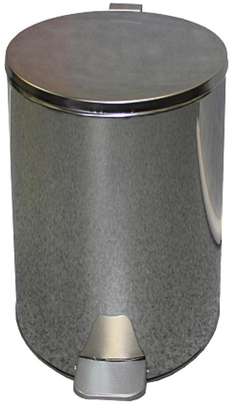 Ведро-контейнер для мусора (урна) Титан, 20л, с педалью, круглое, металл, хром