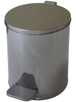 Ведро-контейнер для мусора (урна) Титан, 7л, с педалью, круглое, металл, хром