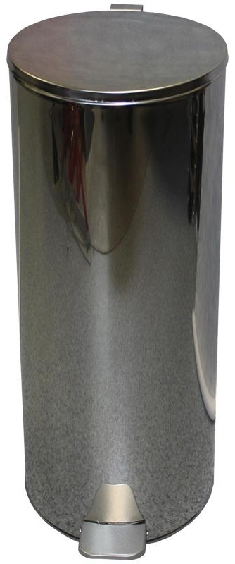 Ведро-контейнер для мусора (урна) Титан, 30л, с педалью, круглое, металл, хром