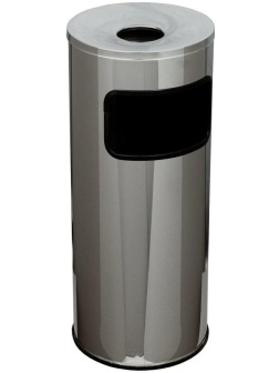 Урна металлическая с пепельницей Титан, 30л, хром