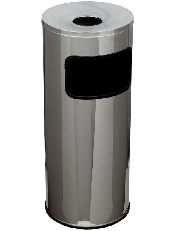 Урна металлическая с пепельницей Титан, 30л, хром