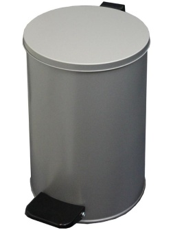 Ведро-контейнер для мусора (урна) Титан, 10л, с педалью, круглое, металл, серый металлик