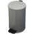 Ведро-контейнер для мусора (урна) Титан, 10л, с педалью, круглое, металл, серый металлик