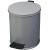 Ведро-контейнер для мусора (урна) Титан, 15л, с педалью, круглое, металл, серый металлик