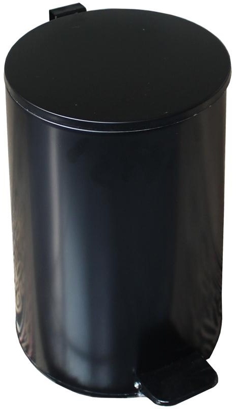 Ведро-контейнер для мусора (урна) Титан, 20л, с педалью, круглое, металл, черное