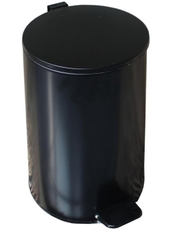 Ведро-контейнер для мусора (урна) Титан, 20л, с педалью, круглое, металл, черное
