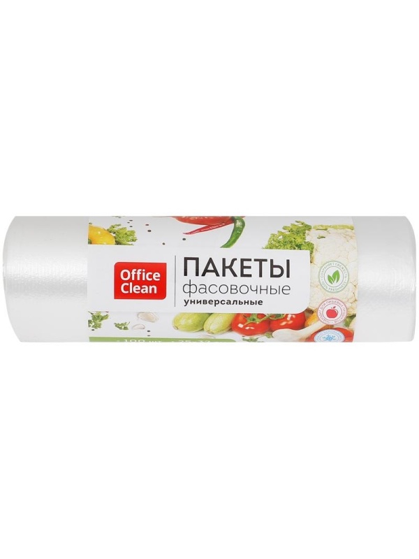 Пакеты фасовочные OfficeClean ПНД, 25*32см, 6мкм, рулон 100шт.