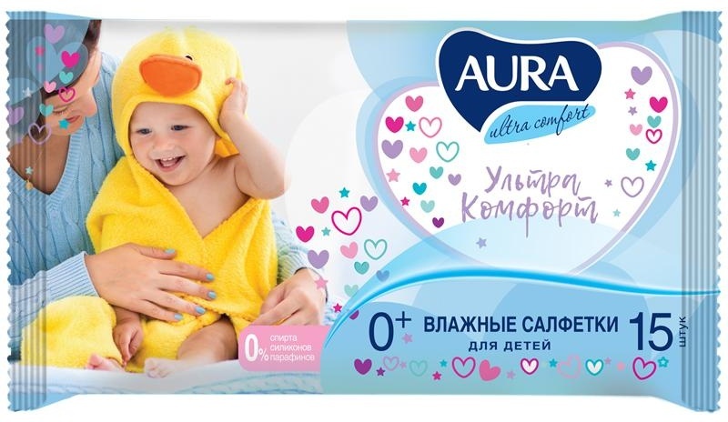 Салфетки влажные Aura 