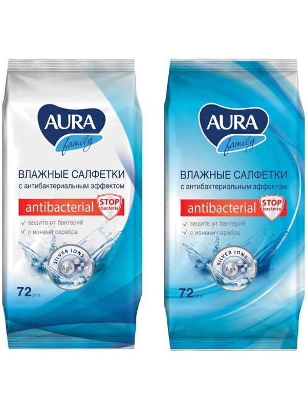 Салфетки влажные Aura 