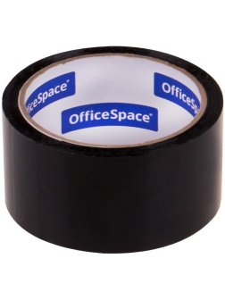 Клейкая лента упаковочная OfficeSpace, 48мм*40м, 45мкм, черная, ШК