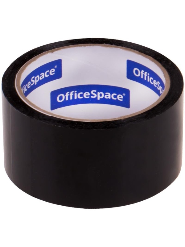 Клейкая лента упаковочная OfficeSpace, 48мм*40м, 45мкм, черная, ШК