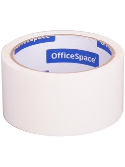 Клейкая лента упаковочная OfficeSpace, 48мм*40м, 45мкм, белая, ШК
