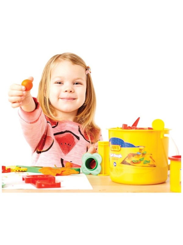 Тесто для лепки JOVI, 04 цвета*50г, аксессуары, пластиковое ведро