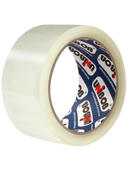 Клейкая лента упаковочная Unibob, 50мм*66м, 50мкм