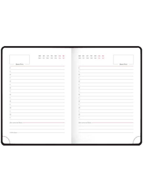 Ежедневник недатированный, А6, 136л., кожзам, OfficeSpace 