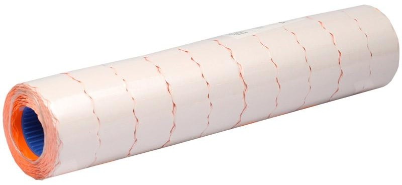 Этикет-лента OfficeSpace, 26*12мм, волна, оранжевая, 800 этикеток