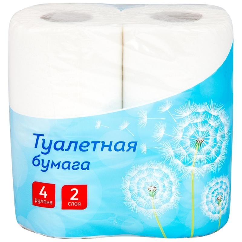 Бумага туалетная OfficeClean 2-слойная, 4шт., тиснение, белая, 16 уп.