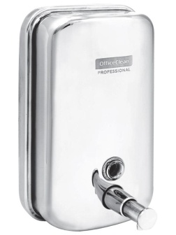 Диспенсер для жидкого мыла OfficeClean Professional, наливной, механический, нержавеющая сталь, 1л