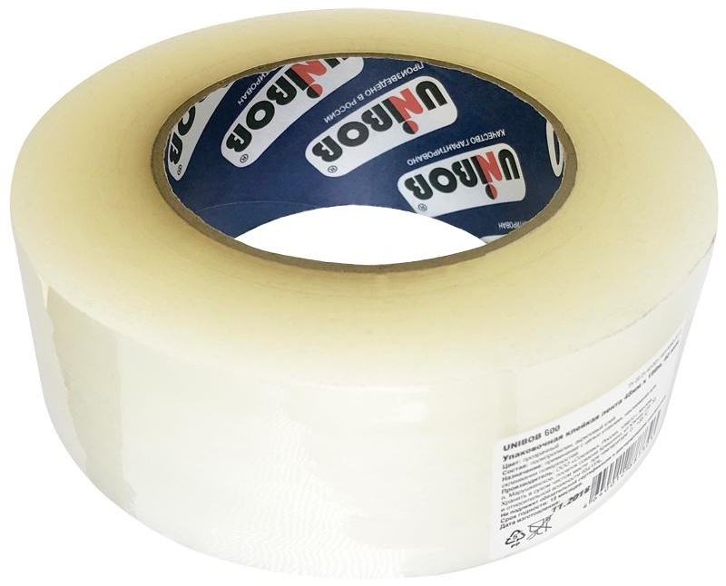 Клейкая лента упаковочная Unibob, 48мм*198м, 45мкм