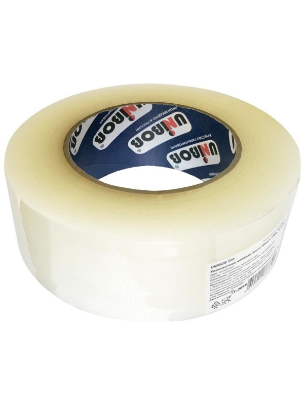 Клейкая лента упаковочная Unibob, 48мм*198м, 45мкм