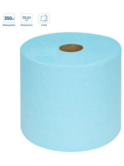 Бумага протирочная OfficeClean Professional 2-х слойн., 350м/рул, 24*30см, цвет синий, (Система W1)