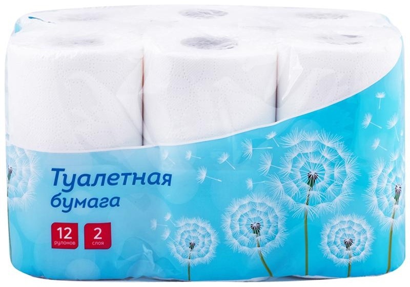 Бумага туалетная OfficeClean 2-слойная, 12шт., тиснение, белая, 4 уп.