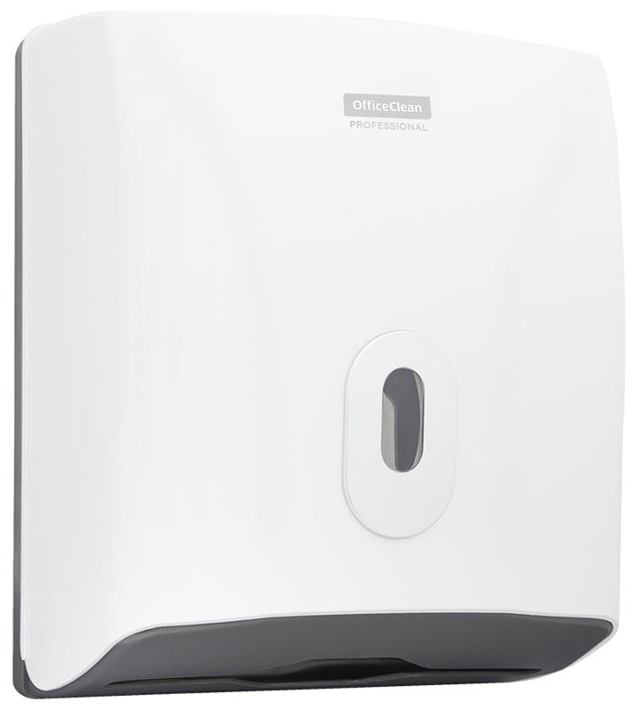 Диспенсер для полотенец листовых OfficeClean Professional система H3, (V-сл.), ABS-пластик, механич., белый