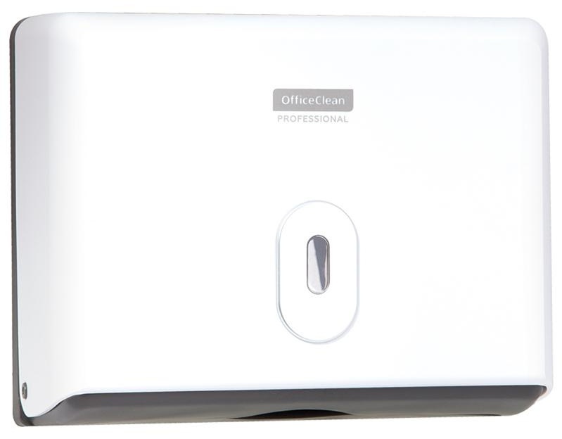 Диспенсер для полотенец листовых OfficeClean Professional система H2, (Z-сл.), ABS-пластик, механич., белый