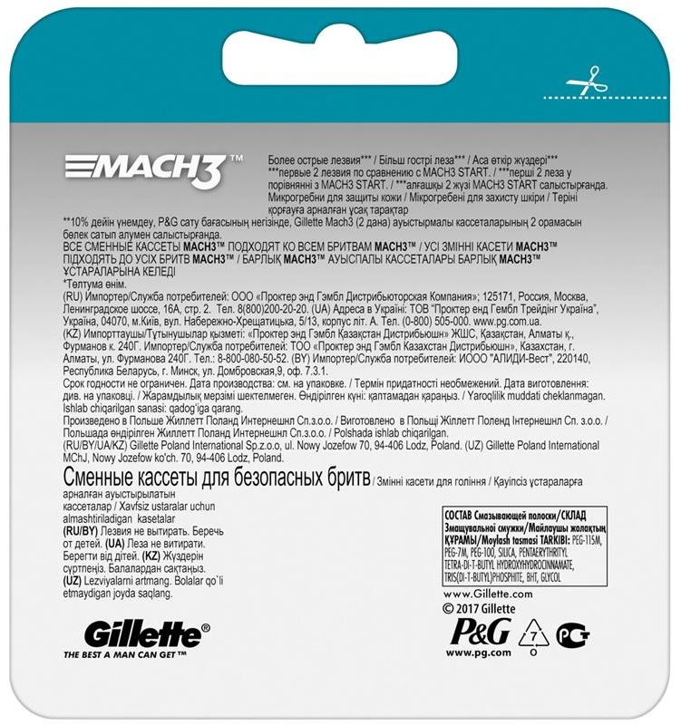 Кассеты для бритья сменные Gillette 