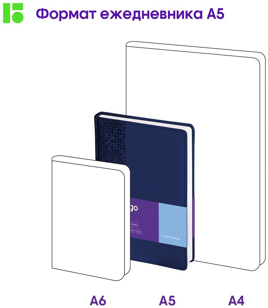 Ежедневник недатированный, А5, 160л., кожзам, Berlingo 