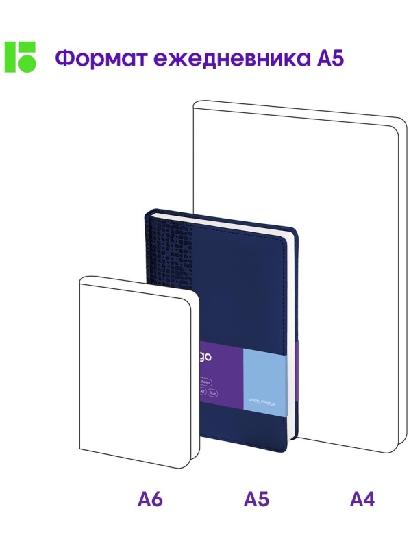 Ежедневник недатированный, А5, 160л., кожзам, Berlingo 