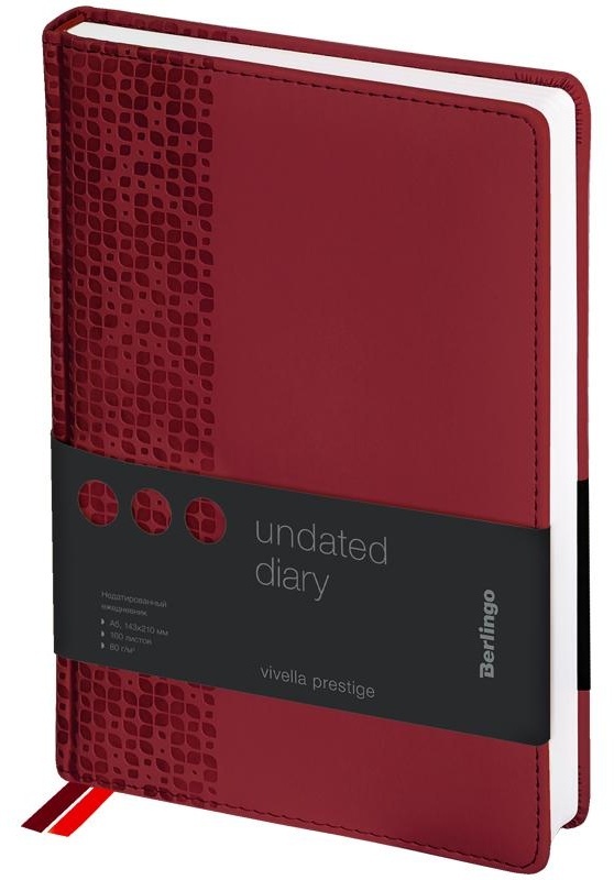 Ежедневник недатированный, А5, 160л., кожзам, Berlingo 