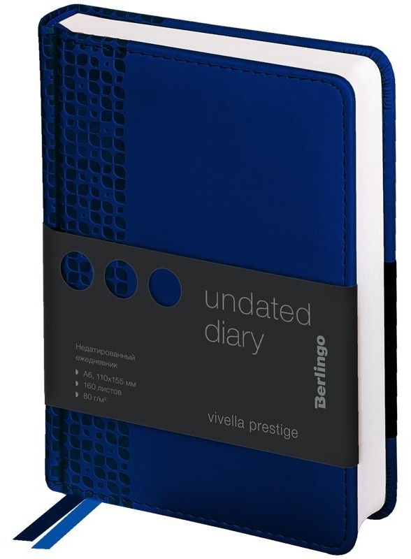 Ежедневник недатированный, А6, 160л., кожзам, Berlingo 