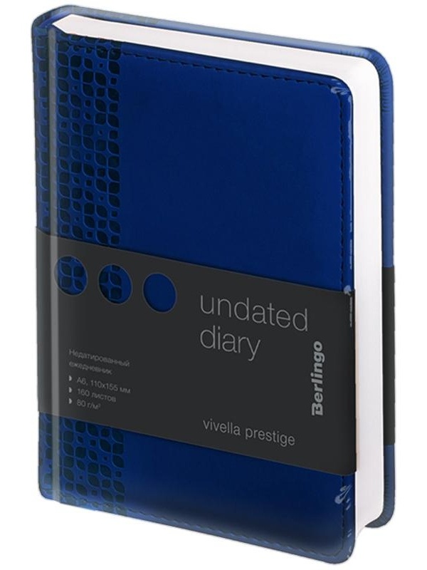 Ежедневник недатированный, А6, 160л., кожзам, Berlingo 