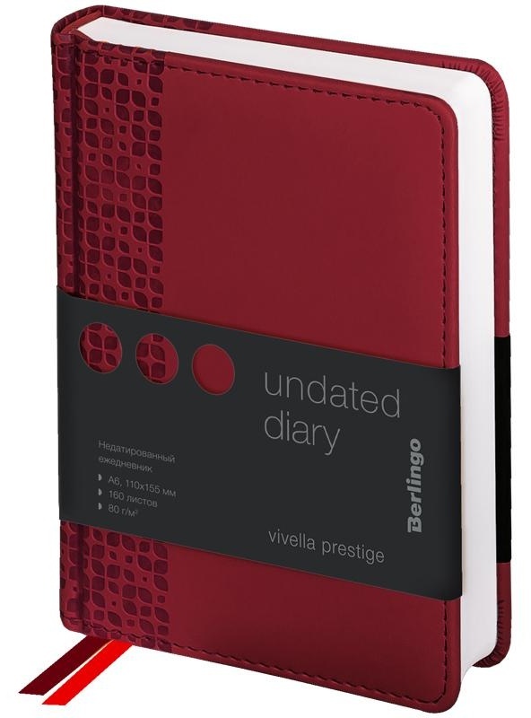 Ежедневник недатированный, А6, 160л., кожзам, Berlingo 