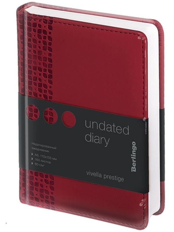 Ежедневник недатированный, А6, 160л., кожзам, Berlingo 
