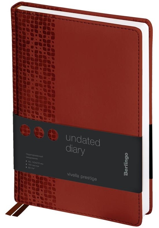 Ежедневник недатированный, А5, 160л., кожзам, Berlingo 