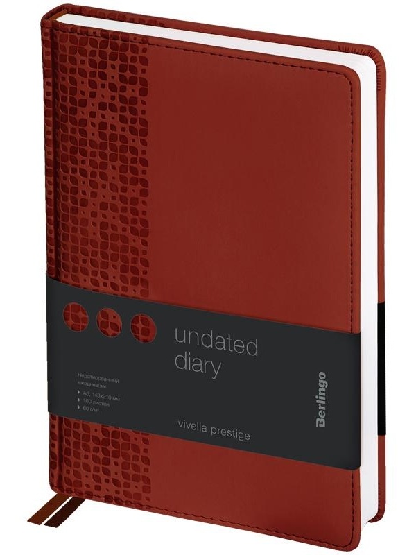 Ежедневник недатированный, А5, 160л., кожзам, Berlingo 