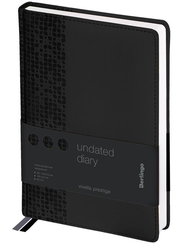 Ежедневник недатированный, А5, 160л., кожзам, Berlingo 