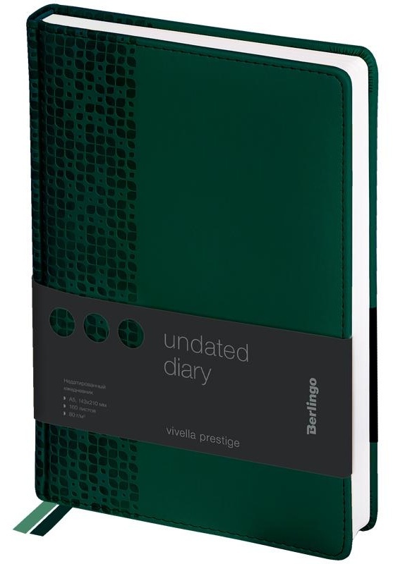 Ежедневник недатированный, А5, 160л., кожзам, Berlingo 